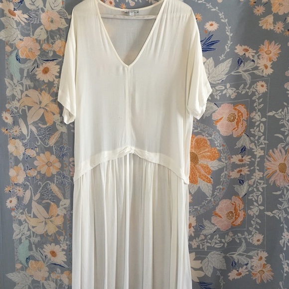 James Perse Pleated Gauze Midi Dress 1 - Picture 2 of 7